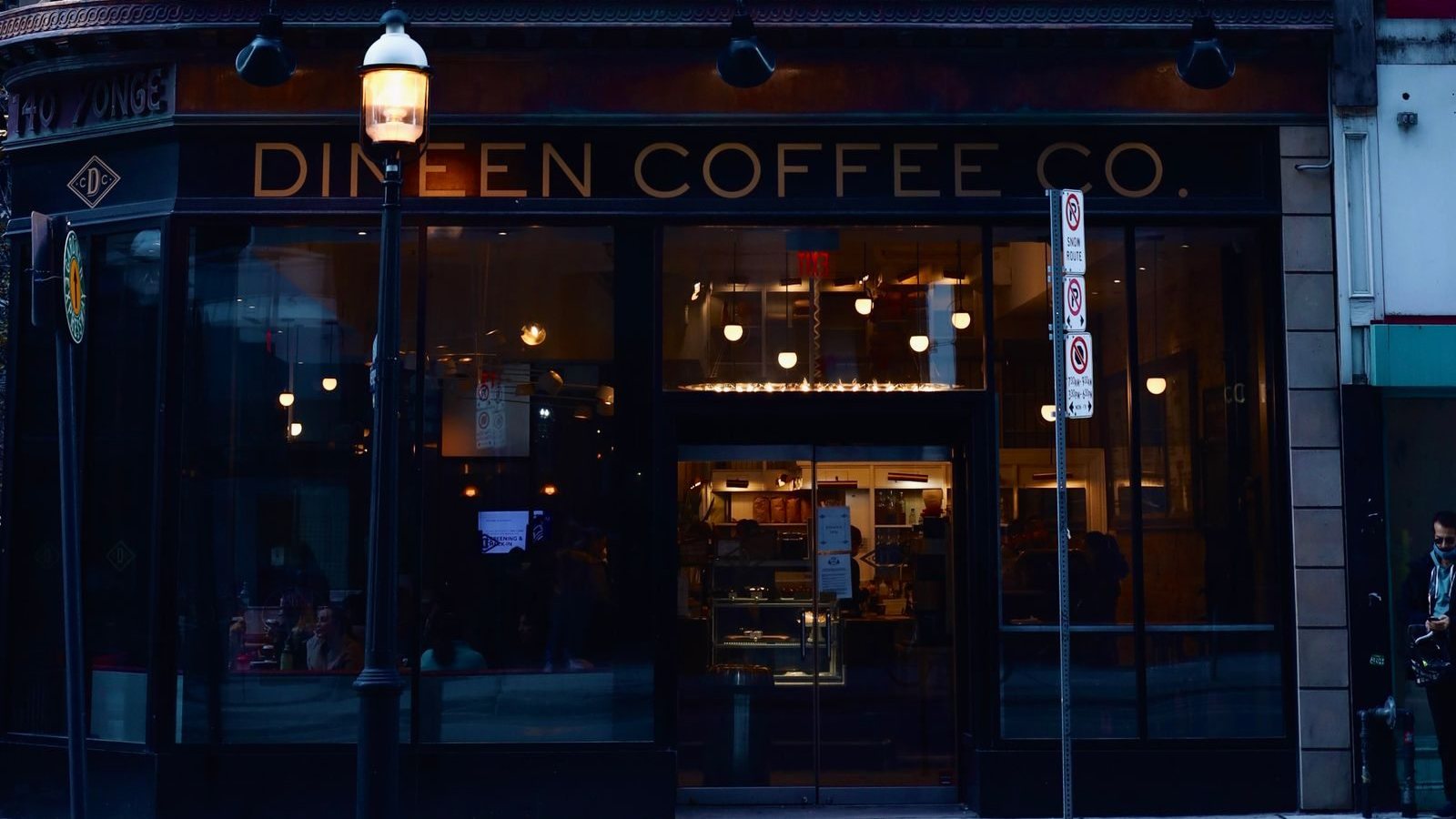 The Dineen Coffee Co. storefront in Toronto, Ontario.